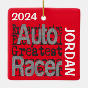Ornamento De Cerâmica PERSONALIZAÇÃO do Extraordinário de Auto Racer