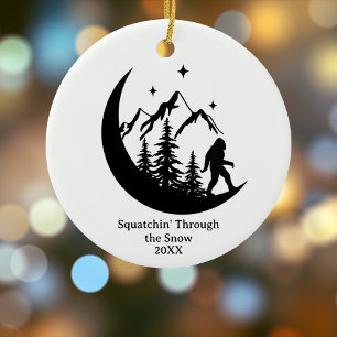 Ornamento De Cerâmica Personalização Natureza do Big Foot Sasquatch Engr