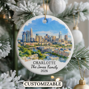 Ornamento De Cerâmica Personalizada Charlotte, Personalizada Carolina do