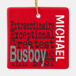 Ornamento de cerâmica PERSONALIZADA do Busboy Extr