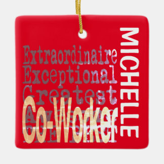 Ornamento de cerâmica PERSONALIZADA do Coworker Ex