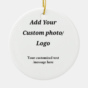 Ornamento De Cerâmica personalizado adicione seu logotipo de foto ao seu