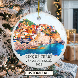 Ornamento De Cerâmica Personalizado Cinque Terre, Presente na Itália