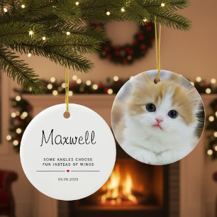 Ornamento De Cerâmica Personalizado com a Foto e Nome do seu Animal de E