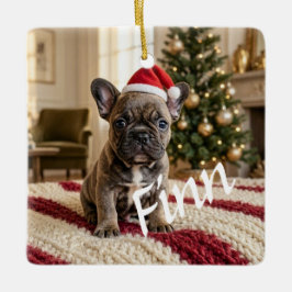 Ornamento de Cerâmica Personalizado com Foto Chic