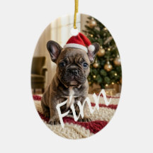 Ornamento de Cerâmica Personalizado com Foto Chic