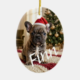 Ornamento de Cerâmica Personalizado com Foto Chic