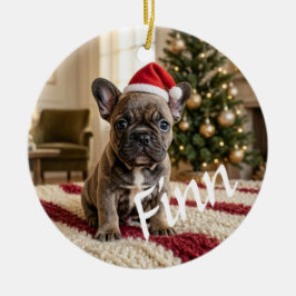 Ornamento de Cerâmica Personalizado com Foto Chic