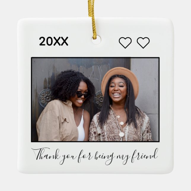 Ornamento De Cerâmica Personalizado de Gratidão das Melhores Amizades de (Frente)
