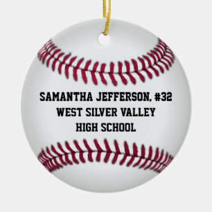 Ornamento De Cerâmica Personalizado em volta do basebol ostenta o