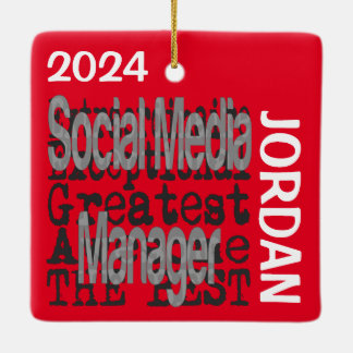 Ornamento De Cerâmica PERSONALIZADO EXTRAordinário do Social Media Manag