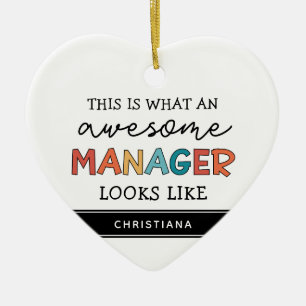 Ornamento De Cerâmica Personalizado Gestor Retro Fantástico Funny