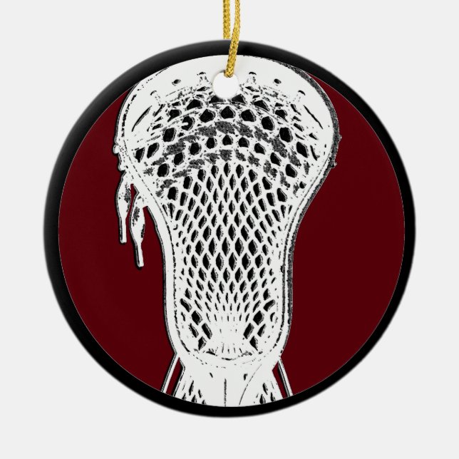 Ornamento De Cerâmica Personalizado Lacrosse Keepsasait (Frente)