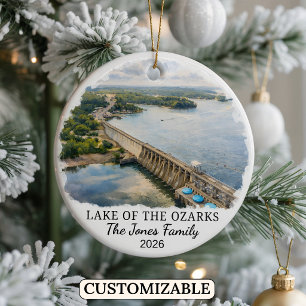 Ornamento De Cerâmica Personalizado Lago dos Ozarks, Personalizado Misso