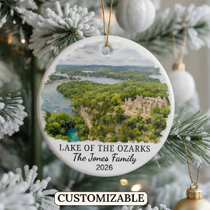 Ornamento De Cerâmica Personalizado Lago dos Ozarks, Personalizado Misso
