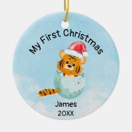 Ornamento De Cerâmica Personalizado Meu Primeiro Menino De Natal De 2023