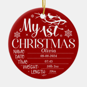 Ornamento De Cerâmica Personalizado Meu Primeiro Segredo De Natal