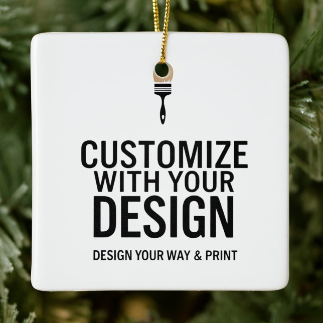 Ornamento De Cerâmica Personalizado Minimalista Marca da Empresa  (Criador carregado)