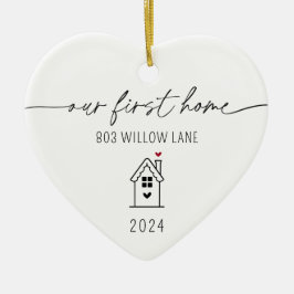 Ornamento De Cerâmica Personalizado Nosso Primeiro Natal Em Nova Casa