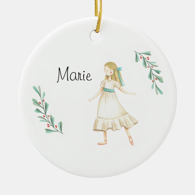 Ornamento De Cerâmica Personalizado Nutcracker Marie Keepsasaame (Frente)