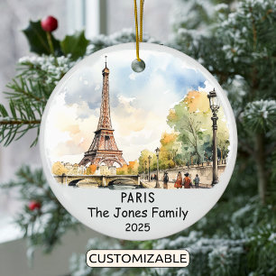 Ornamento De Cerâmica Personalizado Ornament de Paris, França