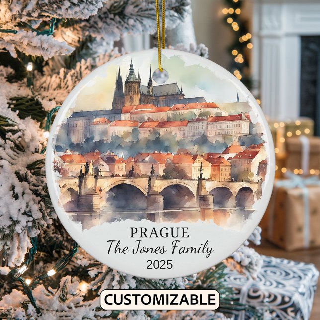Ornamento De Cerâmica Personalizado Ornament de Praga, Presente na Repúb (Criador carregado)