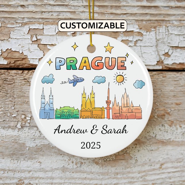 Ornamento De Cerâmica Personalizado Ornament de Praga, República Checa (Criador carregado)