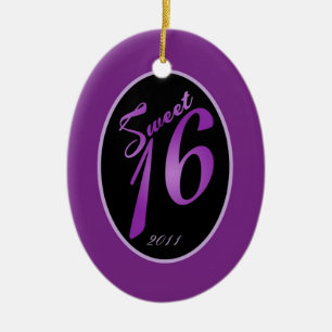Ornamento De Cerâmica Personalizado Ornament Sweet 16 Purple Lilac