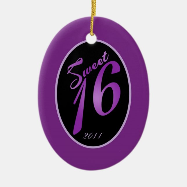 Ornamento De Cerâmica Personalizado Ornament Sweet 16 Purple Lilac (Frente)