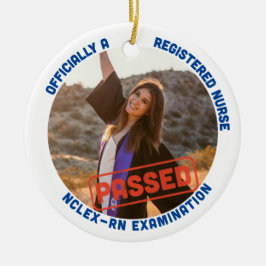 Ornamento De Cerâmica personalizado passou nclex rn oficialmente enferme