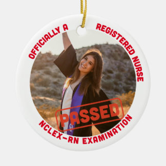 Ornamento De Cerâmica personalizado passou nclex rn oficialmente enferme