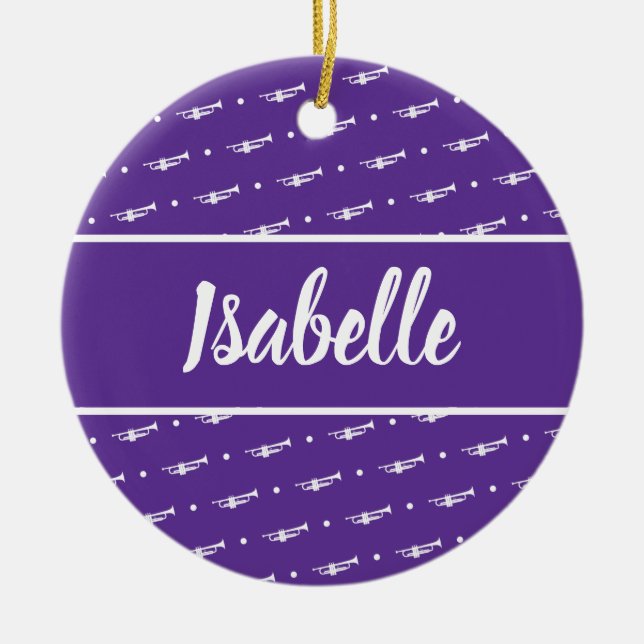 Ornamento De Cerâmica Personalizado Personalizado para Presente de Músic (Frente)