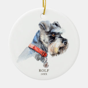 Ornamento De Cerâmica Personalizado Pet De Cão Personalizado Da Ilustraç