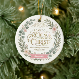 Ornamento De Cerâmica Personalizado Posso Feito Todas as Coisas Através
