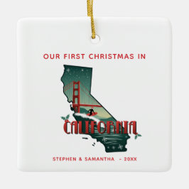 Ornamento De Cerâmica Personalizado Primeiro Natal No Estado Da Califórn