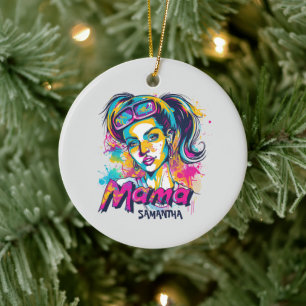 Ornamento De Cerâmica Personalizado Retro Mama Pop Art (18)