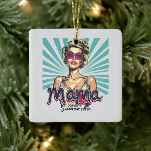 Ornamento De Cerâmica Personalizado Retro Mama Pop Art (7)