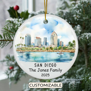 Ornamento De Cerâmica Personalizado San Diego Ornament, Califórnia
