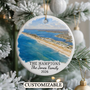 Ornamento De Cerâmica Personalizado The Hamptons, Personalizado Nova Yor