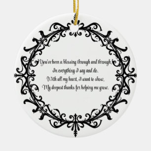 Ornamento De Cerâmica Personalizado Unisex Flourish Mentor Obrigado