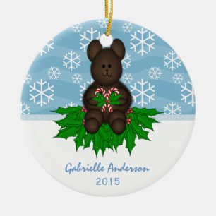 Ornamento De Cerâmica Personalizado: Ursinho:Enfeites de natal