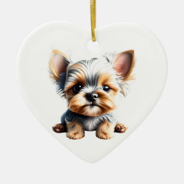 Ornamento De Cerâmica Personalizado Yorkshire Terrier Puppy