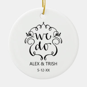 Ornamento De Cerâmica Personalizamos o Casal de Elopete Personalizado