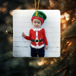 Ornamento De Cerâmica Personalizar a sua própria fotografia<br><div class="desc">Personalize este ornamento com sua própria foto ou design. Foto de Becky Nimoy</div>
