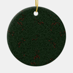 Ornamento De Cerâmica Personalizar Agulhas de pinheiros de Natal/Berries
