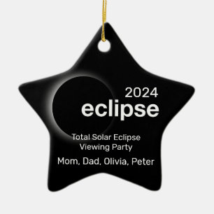 Ornamento De Cerâmica Personalizar Eclipse Solar Total 2024