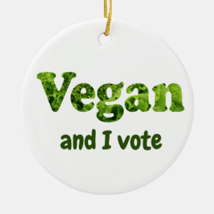 Ornamento De Cerâmica Personalizar eleitor ativista do Vegan