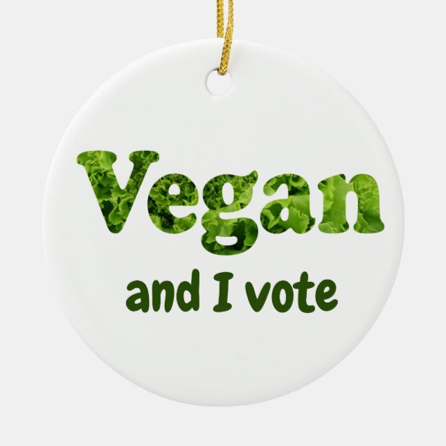 Ornamento De Cerâmica Personalizar eleitor ativista do Vegan (Frente)