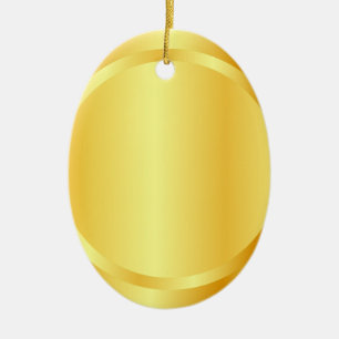 Ornamento De Cerâmica Personalizar Faux Dourado, Metálico, Modelo Elega