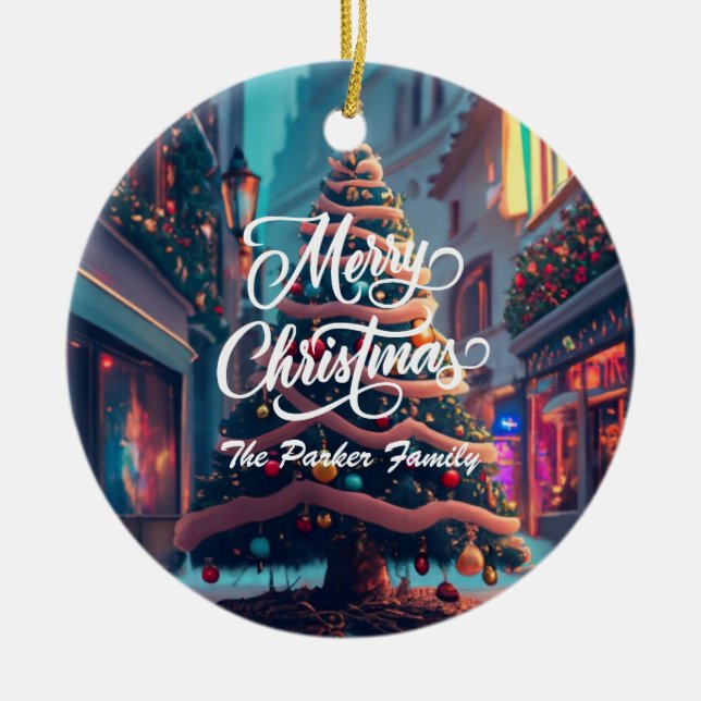 Ornamento De Cerâmica Personalizar Natal (Frente)